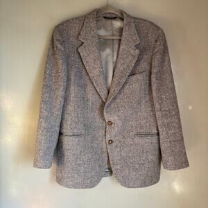 Vintage HARRIS TWEED Men's 42 Wool Herringbone Sports Coat Blazer Retro Preppy